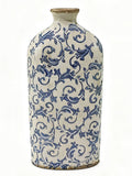 Dibor blue botanical bottle vase 31cm ceramic - British product