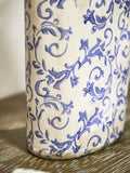 Dibor blue botanical bottle vase 31cm ceramic - British product