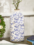 Dibor blue botanical bottle vase 31cm ceramic - British product
