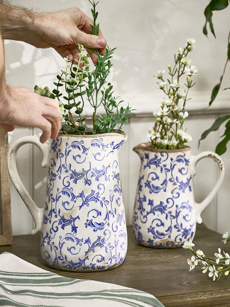 Dibor Blue Botanical pitcher jug, UK version