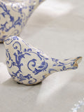 Dibor Blue Botanical bird ornaments pair, imported from the UK
