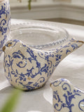 Dibor Blue Botanical bird ornaments pair, imported from the UK