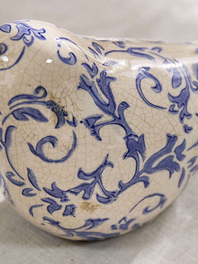 Dibor Blue Botanical bird ornaments pair, imported from the UK