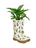 Dibor white ceramic welly boot planter 29.5cm - British product