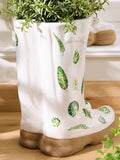 Dibor white ceramic welly boot planter 29.5cm - British product