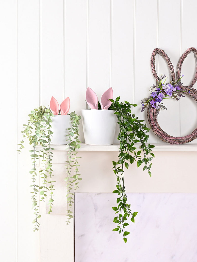 Widdop brown purple bunny ears Easter wreath 27cm, UK version