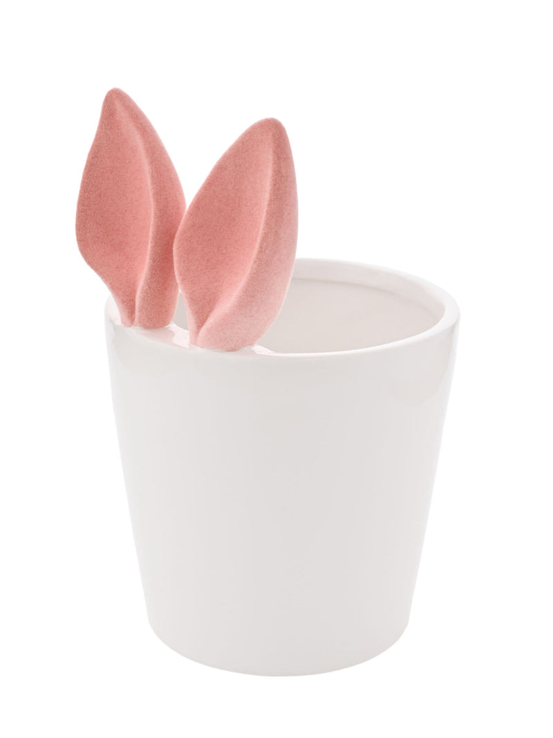 Widdop white ceramic bunny ears planter 20cm, imported from the UK