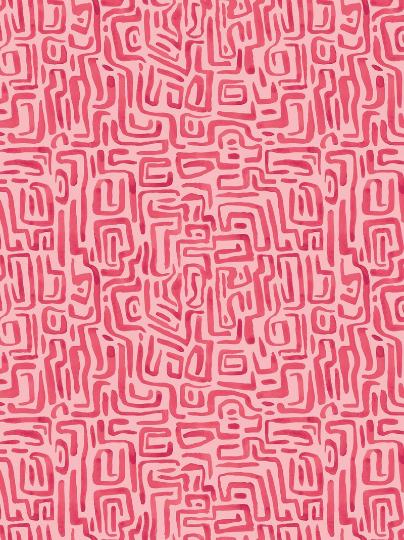 Hoopla Walls wallpaper raspberry squiggle design 10m, UK version