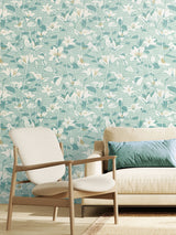 Next Hoopla Walls Duck Egg Lino Leaves Wallpaper 10M- Buy online at McGrocer