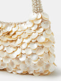 Accessorize natural mother of pearl beaded bag, UK version