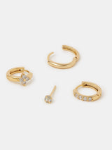Next Accessorize 14ct Gold-Plated Sparkle Flower Earrings 4 Pack- Buy online at McGrocer