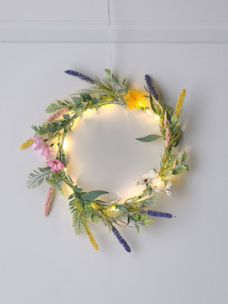 Lights4fun good spring wreath with fairy lights 20cm - British product