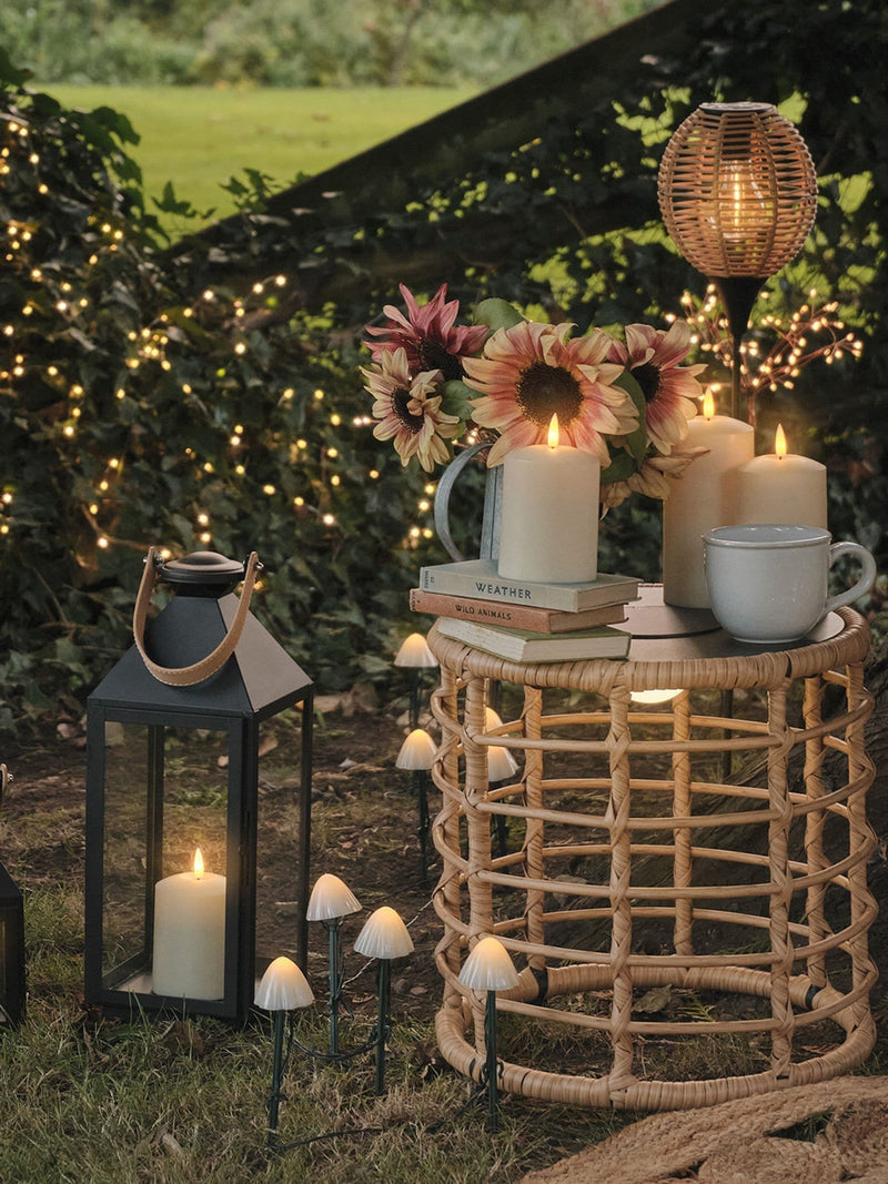 Lights4fun Black Solar LED Table (British brand)