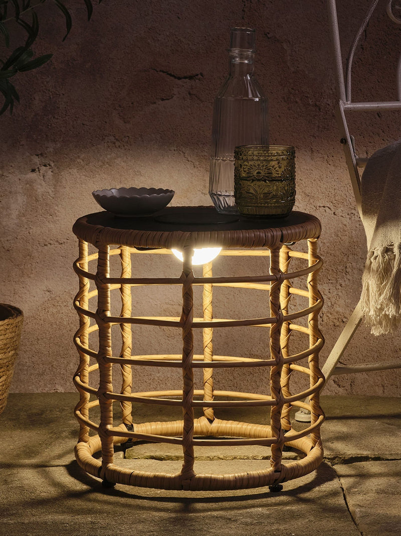 Lights4fun Black Solar LED Table (British brand)