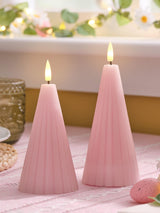 Next Lights4fun Set of 2 Ridged Cone LED Candles with Remote 13cm- Buy online at McGrocer