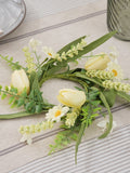 Lights4fun spring wreath green yellow for single candle, UK version