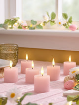 Next Lights4fun Set of 6 Pink Ribbed LED Tea Lights with Infrared Remote Control 5cm- Buy online at McGrocer