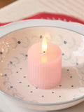 Lights4fun set of 6 pink ribbed tea lights - British product