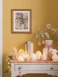 Lights4fun set of 6 pink ribbed tea lights - British product