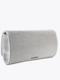 Carvela Silver Gemma clutch bag with crystal embellishment, imported from the UK