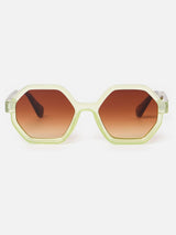Next Oliver Bonas Green Crystal Hexagonal Sunglasses- Buy online at McGrocer