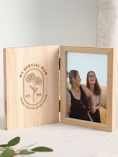 Next No Ordinary Gift Personalised Mother's Day Birth Flower Wooden Photo Frame 20x15x3cm- Buy online at McGrocer
