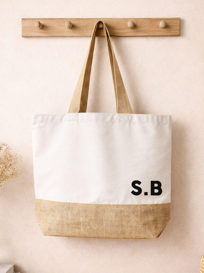 No Ordinary Gift personalised block initials tote bag (British brand)