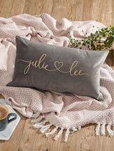 Next No Ordinary Gift Personalised Couples Rectangle Velvet Cushion 50 x 30 cm- Buy online at McGrocer