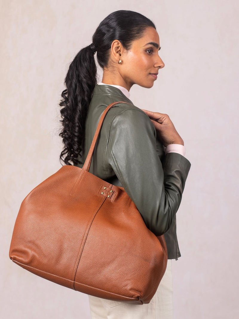 Lakeland Leather tan Tarraby tote bag, imported from the UK