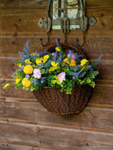 Next Scottish Everlastings Ltd Yellow Outdoor Artificial Wall Basket 48cm- Buy online at McGrocer