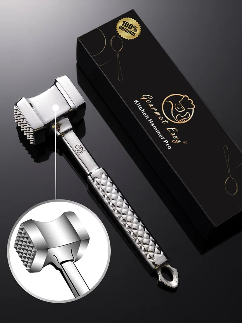 Gourmet Easy dual-sided stainless steel meat tenderizer - British product