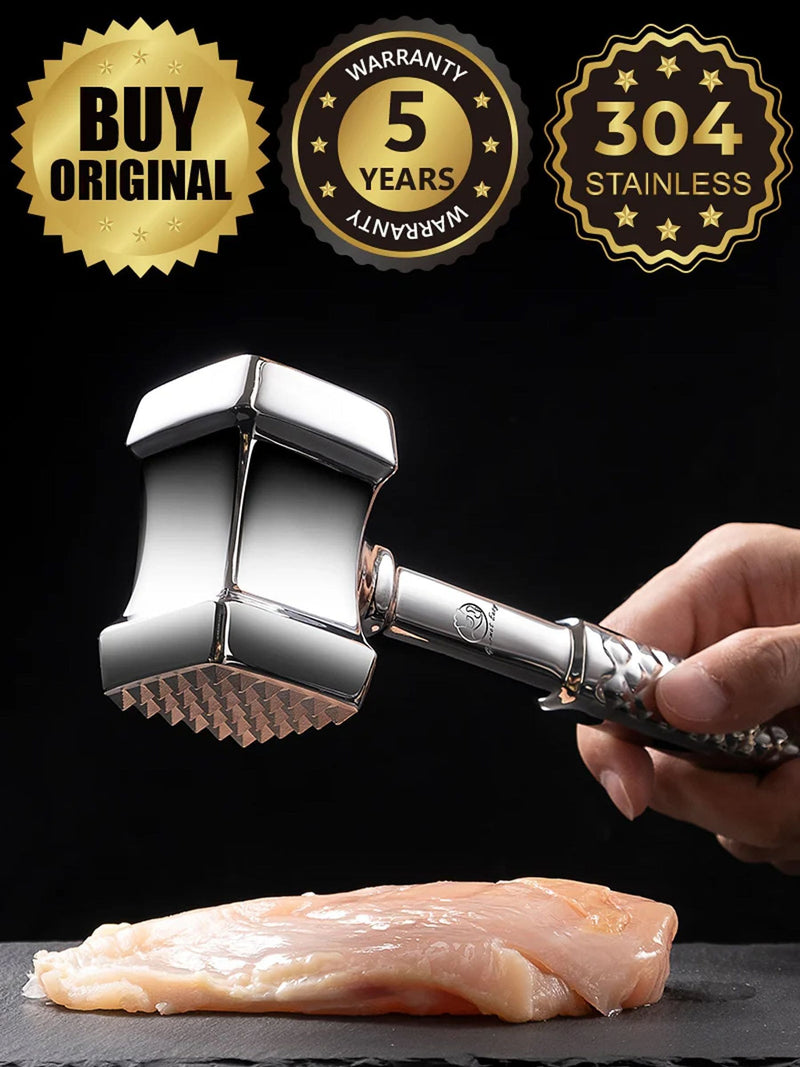 Gourmet Easy dual-sided stainless steel meat tenderizer - British product