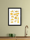 East End Prints pasta shapes wall art by Natalie Cass - British product