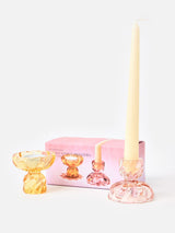 Next Oliver Bonas Alba Double Sided Glass Candlestick Holders Set of Two- Buy online at McGrocer
