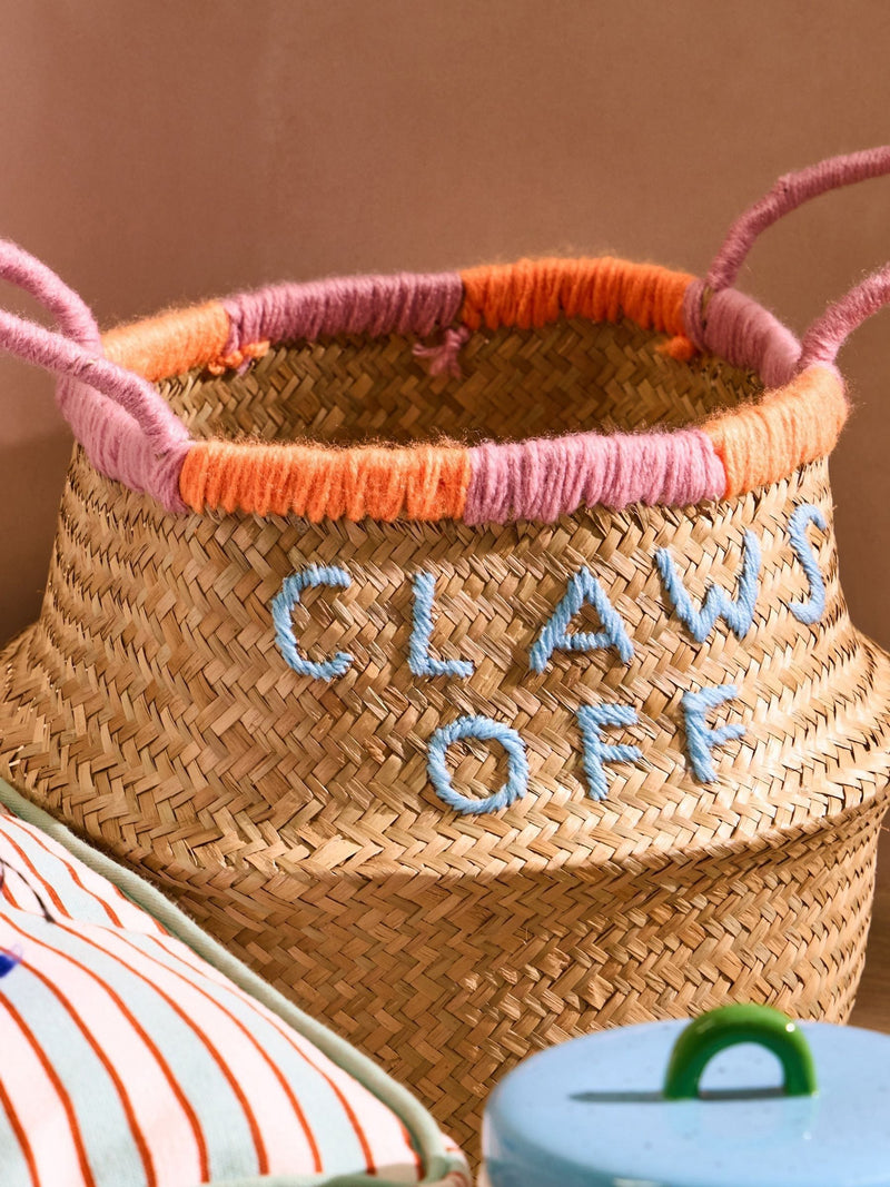 Oliver Bonas Pink Claws Off storage basket - British product