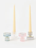Oliver Bonas glass candle holders set of four, imported from the UK