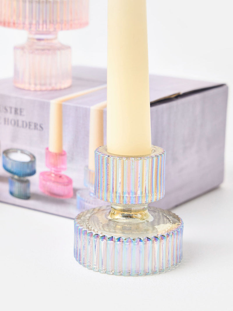 Oliver Bonas glass candle holders set of four, imported from the UK