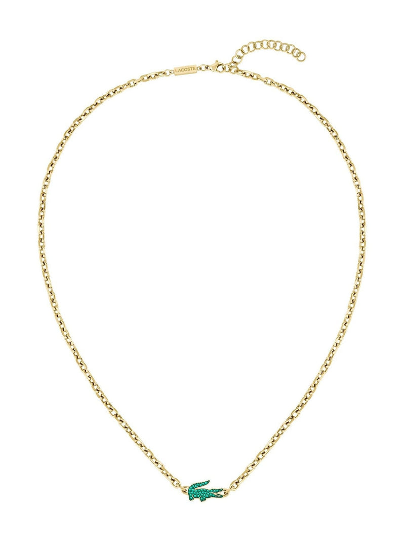 Lacoste gold tone Arthor IP link necklace, imported from the UK