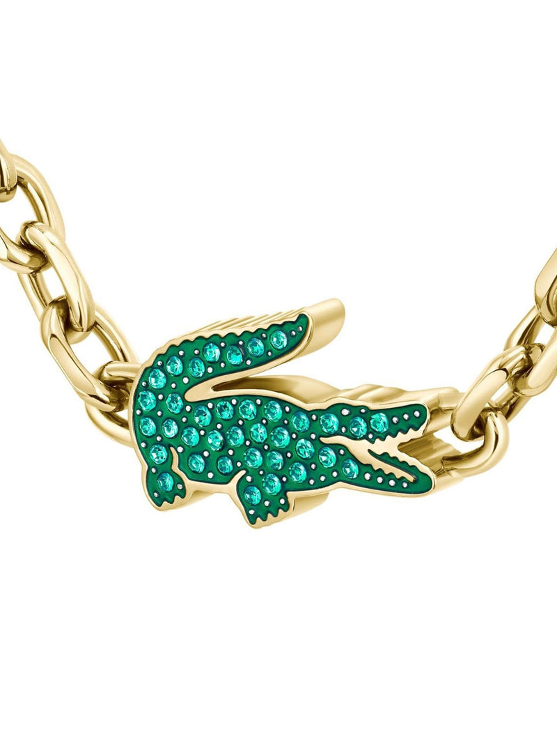 Lacoste gold tone Arthor IP link necklace, imported from the UK