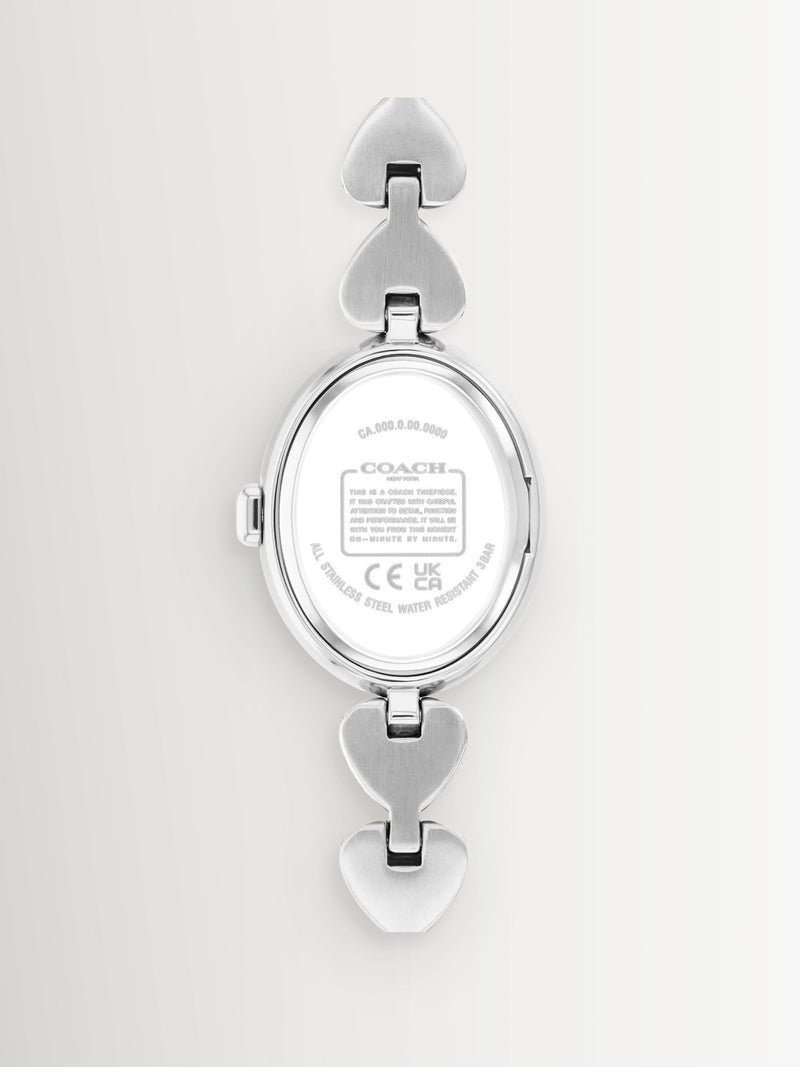 Coach Silver Tone Sammy Heart Bracelet Watch 22mm, UK version