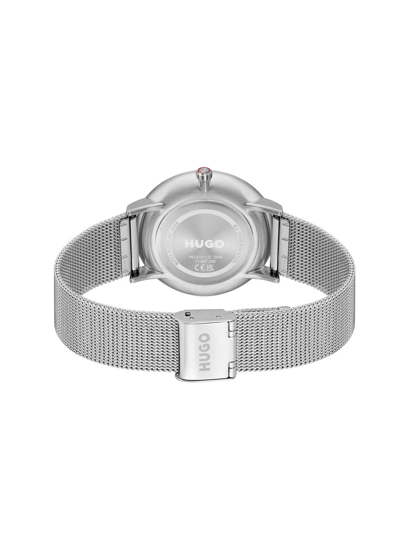 HUGO stainless steel mesh bracelet watch with blue dial - British product