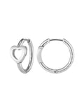 Olivia Burton silver tone heart hoop earrings 13mm - British product