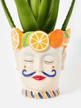 Next Oliver Bonas Cream Luca Face Fruit Ceramic Plant Pot- Buy online at McGrocer