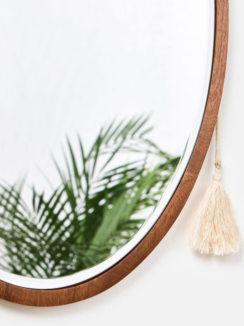 Oliver Bonas oval tassel wall mirror, UK version