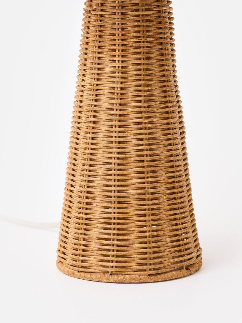 Oliver Bonas natural rattan desk table lamp 42cm, imported from the UK