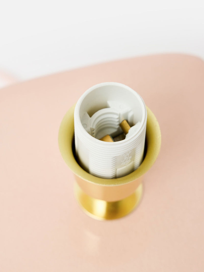 Oliver Bonas pink Savina ceramic raffia desk lamp - British product