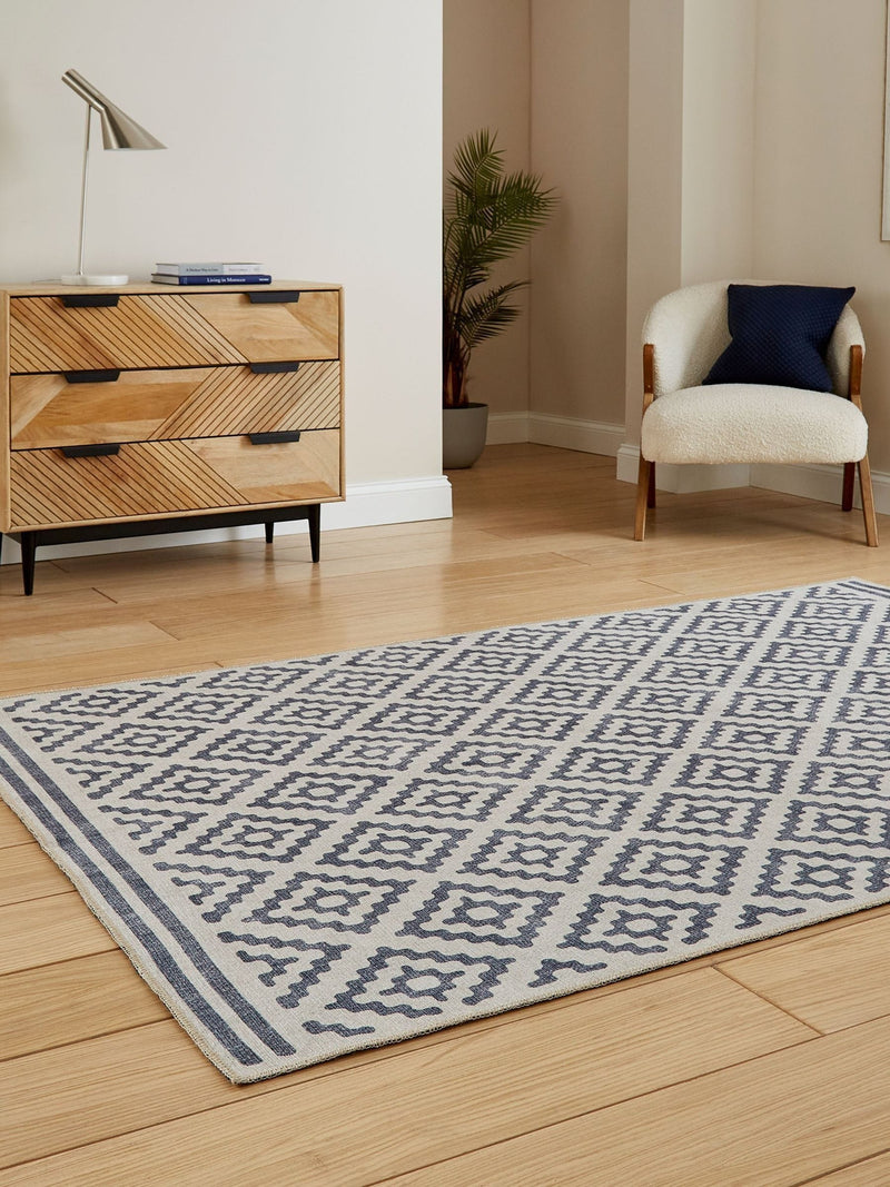 Think Rugs Blue Coral geometric rug - British product
