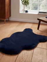 Next Think Rugs Navy Super Teddy Single Sheepskin Plain Shaggy Rug 60cm x 90cm- Buy online at McGrocer
