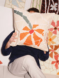 The Conran Shop cream orange flower cushion 50x50cm, imported from the UK