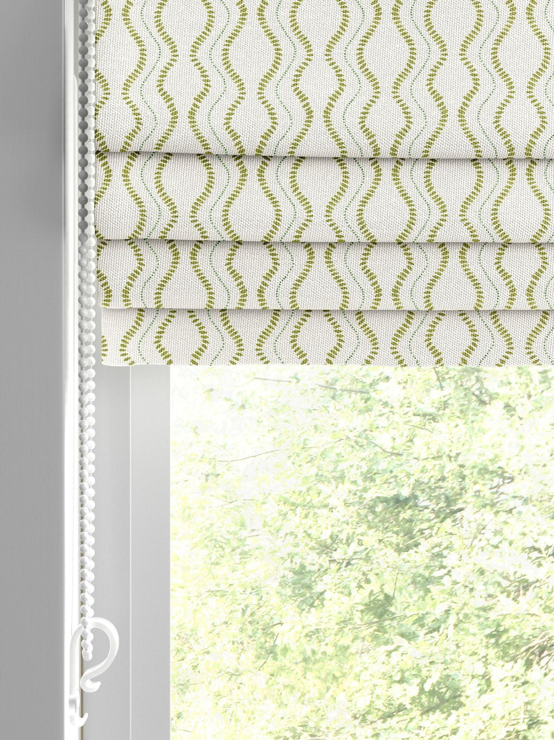 Anton made to measure olive green roman blinds (British brand)